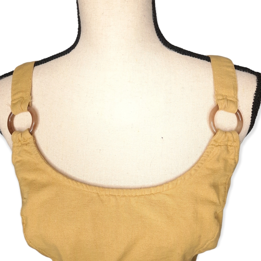 American Eagle Yellow Crop Top Medium - Picture 2 of 4